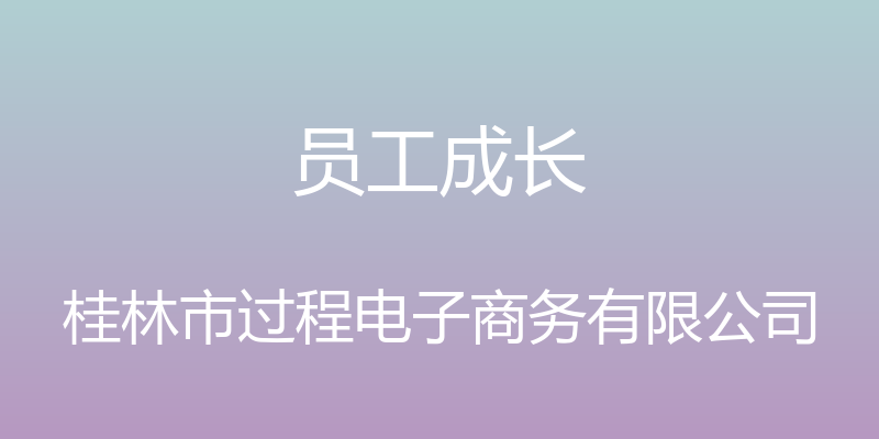 员工成长 - 桂林市过程电子商务有限公司